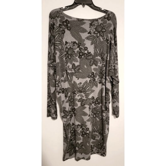 Bryn Walker Alanna French Terry Floral Print Cocoon Tunic Dress Dove Medium NWT - Picture 8 of 8
